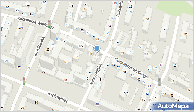 Kraków, Nowowiejska, 1, mapa Krakowa