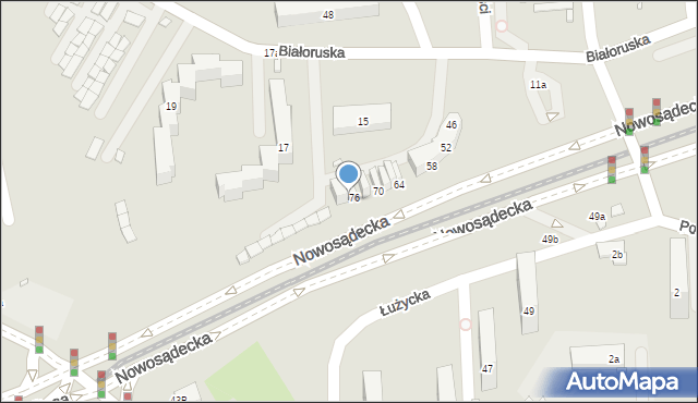 Kraków, Nowosądecka, 80, mapa Krakowa
