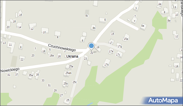 Kraków, Nowickiego Maksymiliana, 21, mapa Krakowa