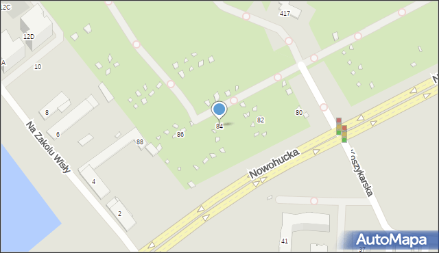 Kraków, Nowohucka, 84, mapa Krakowa