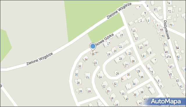 Kraków, Nowa Górka, 36, mapa Krakowa