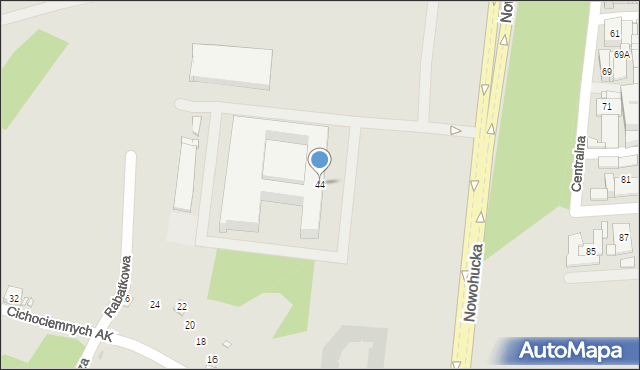 Kraków, Nowohucka, 44, mapa Krakowa