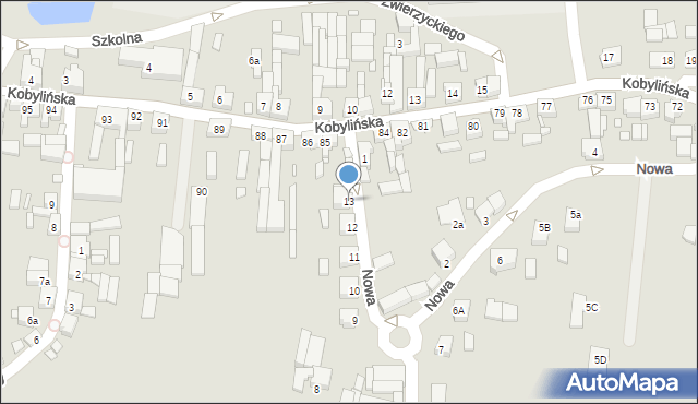 Krobia, Nowa, 13, mapa Krobia