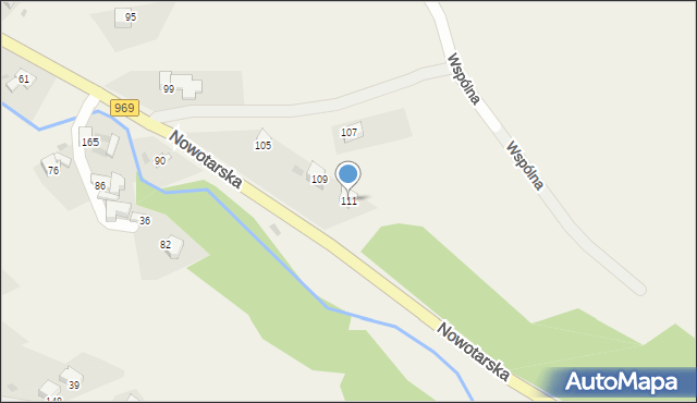 Krośnica, Nowotarska, 111, mapa Krośnica