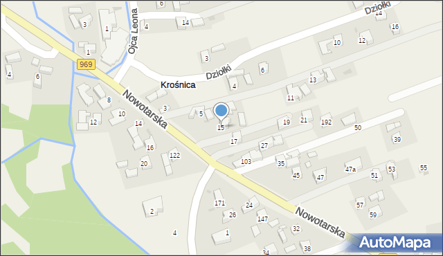 Krośnica, Nowotarska, 15, mapa Krośnica