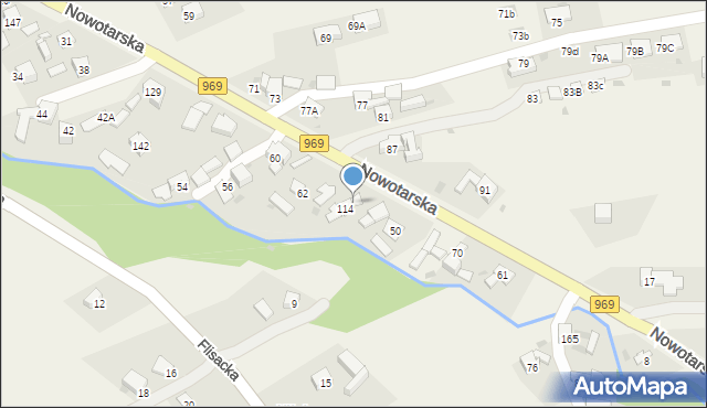 Krośnica, Nowotarska, 66, mapa Krośnica