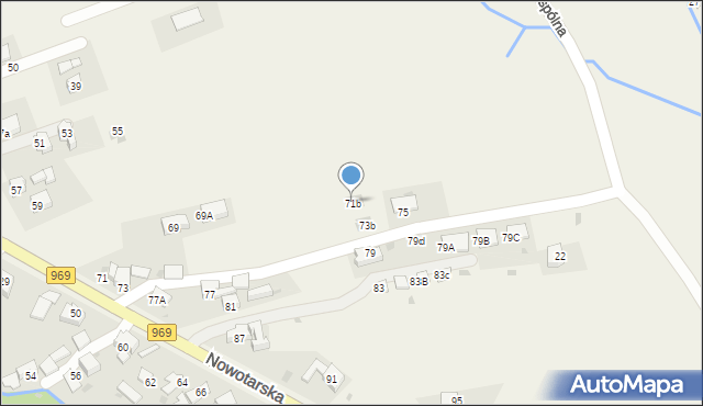 Krośnica, Nowotarska, 71b, mapa Krośnica