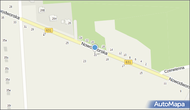 Krubin, Nowodworska, 21, mapa Krubin