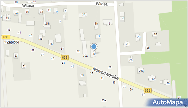 Krubin, Nowodworska, 30, mapa Krubin