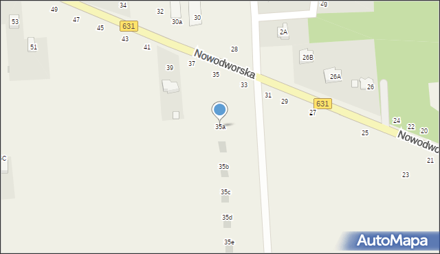 Krubin, Nowodworska, 35a, mapa Krubin