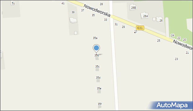 Krubin, Nowodworska, 35b, mapa Krubin