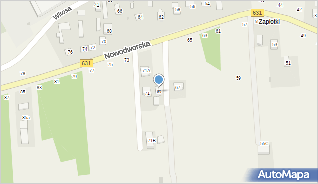 Krubin, Nowodworska, 69, mapa Krubin