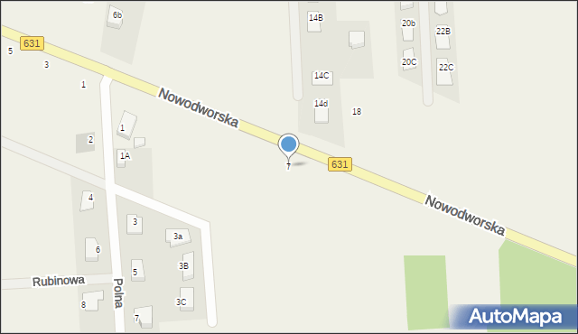 Krubin, Nowodworska, 7, mapa Krubin