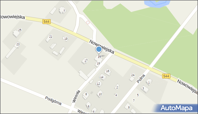 Kruki, Nowowiejska, 15, mapa Kruki