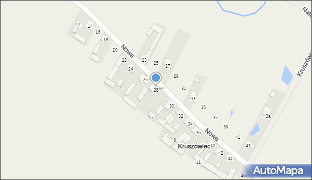 Kruszówiec, Nowa, 28, mapa Kruszówiec