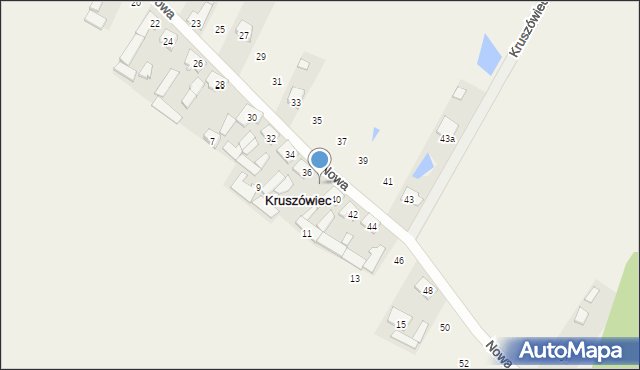 Kruszówiec, Nowa, 38, mapa Kruszówiec