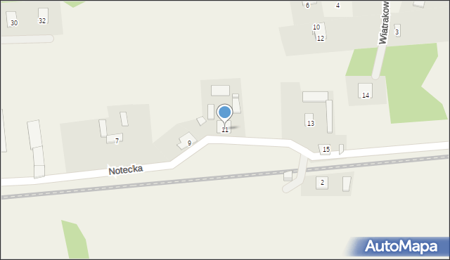 Kruszyniec, Notecka, 11, mapa Kruszyniec