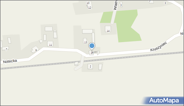 Kruszyniec, Notecka, 15, mapa Kruszyniec