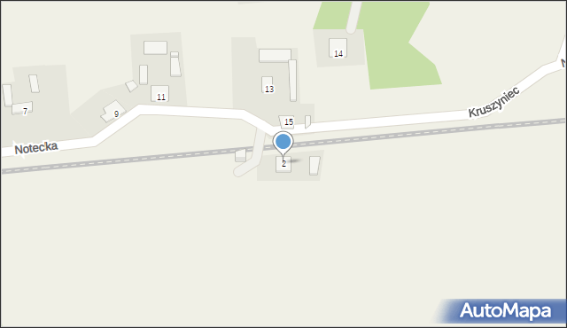 Kruszyniec, Notecka, 2, mapa Kruszyniec