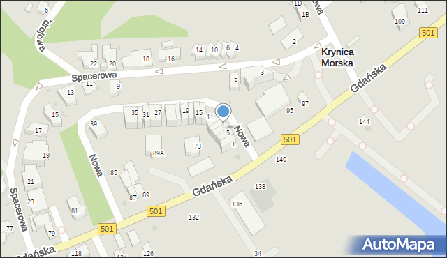 Krynica Morska, Nowa, 7, mapa Krynica Morska