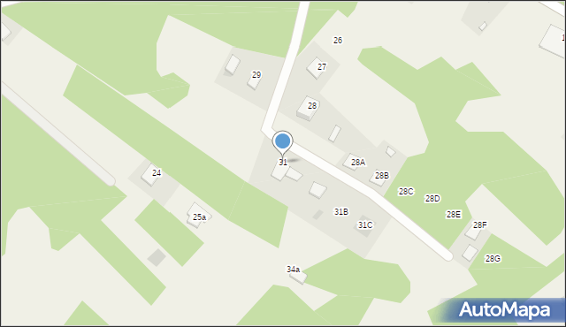 Krzaki, Nowa, 31, mapa Krzaki