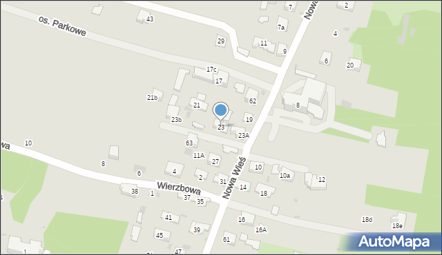 Krzeszowice, Nowa Wieś, 23, mapa Krzeszowice