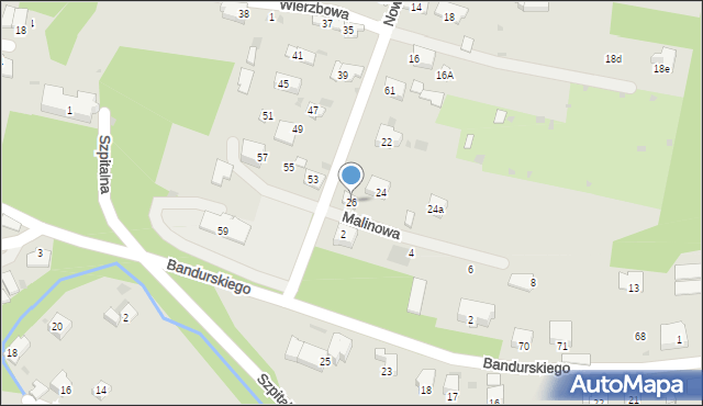 Krzeszowice, Nowa Wieś, 26, mapa Krzeszowice