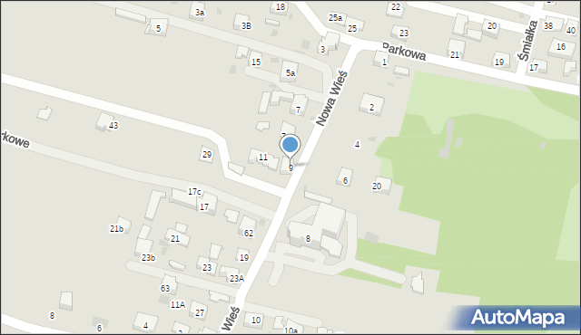 Krzeszowice, Nowa Wieś, 9, mapa Krzeszowice