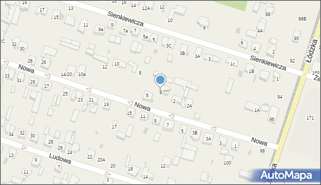 Ksawerów, Nowa, 4, mapa Ksawerów