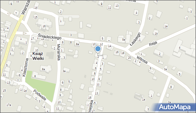 Książ Wielki, Nowomiejska, 2, mapa Książ Wielki