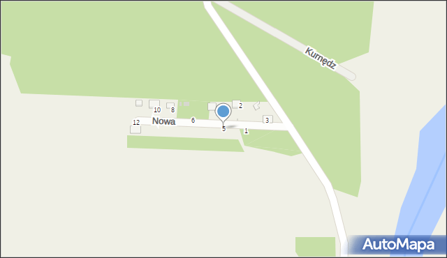 Kurnędz, Nowa, 5, mapa Kurnędz