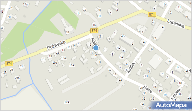 Kurów, Nowa, 6, mapa Kurów