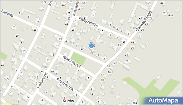 Kurów, Nowy Rynek, 12, mapa Kurów