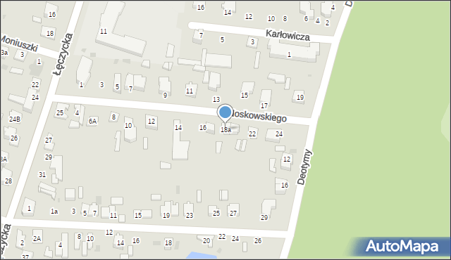Kutno, Noskowskiego, 18a, mapa Kutno