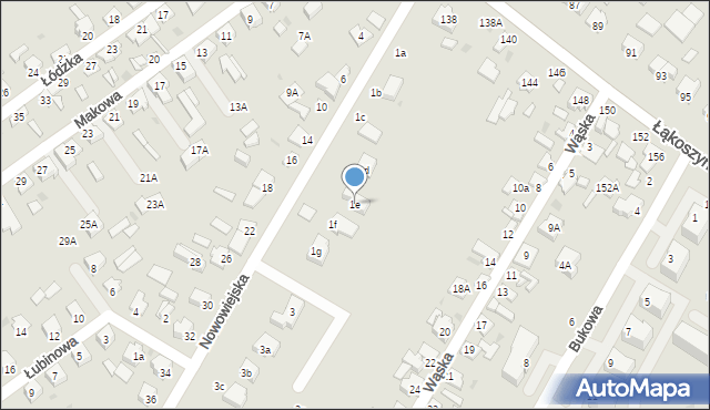 Kutno, Nowowiejska, 1e, mapa Kutno