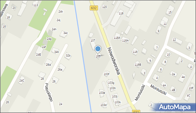 Łajski, Nowodworska, 105, mapa Łajski