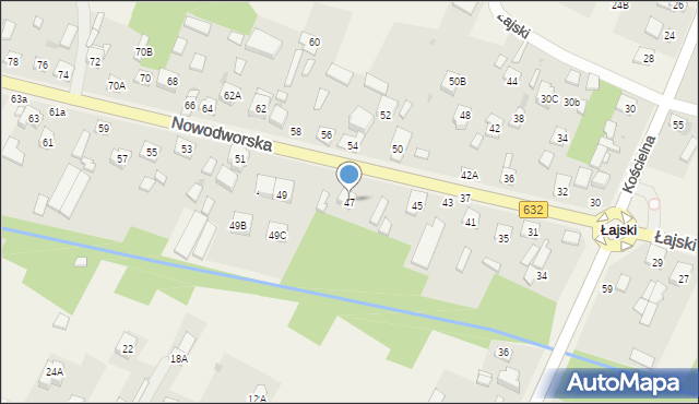 Łajski, Nowodworska, 47, mapa Łajski