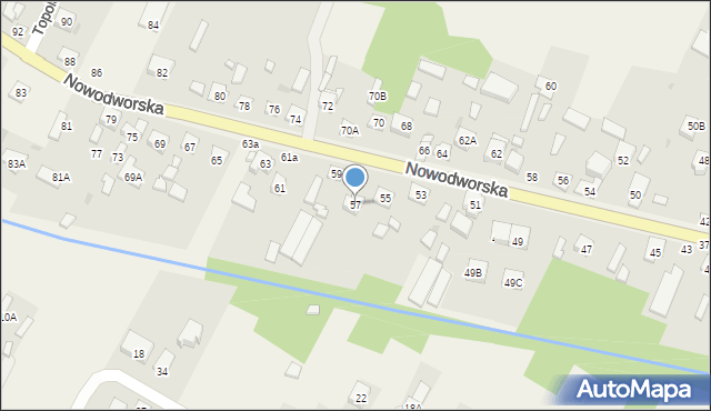 Łajski, Nowodworska, 57, mapa Łajski