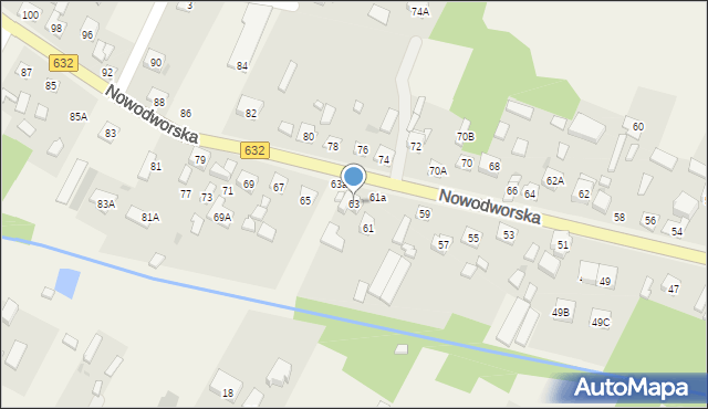 Łajski, Nowodworska, 63, mapa Łajski