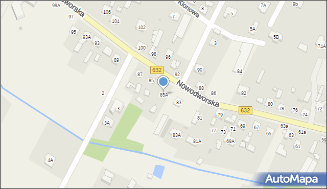 Łajski, Nowodworska, 85A, mapa Łajski