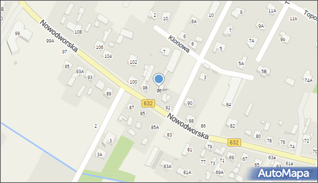 Łajski, Nowodworska, 96, mapa Łajski