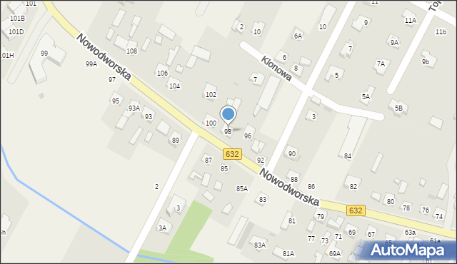 Łajski, Nowodworska, 98, mapa Łajski