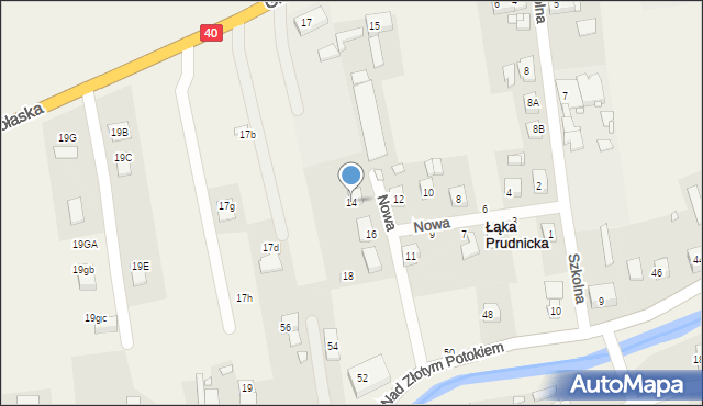 Łąka Prudnicka, Nowa, 14, mapa Łąka Prudnicka