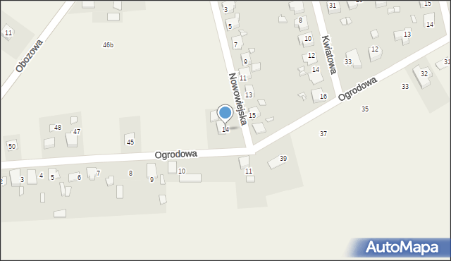 Łambinowice, Nowowiejska, 14, mapa Łambinowice