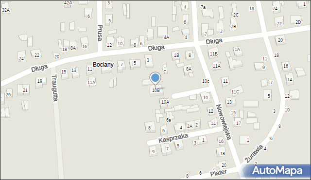 Łapy, Nowowiejska, 10B, mapa Łapy