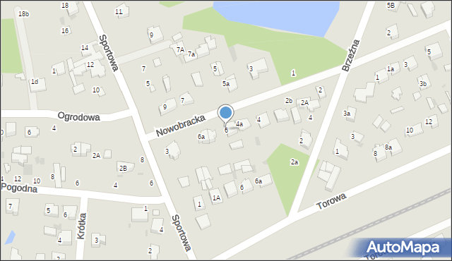 Łask, Nowobracka, 6, mapa Łask