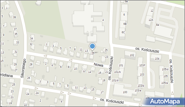 Łaziska Górne, Nowa, 15, mapa Łaziska Górne