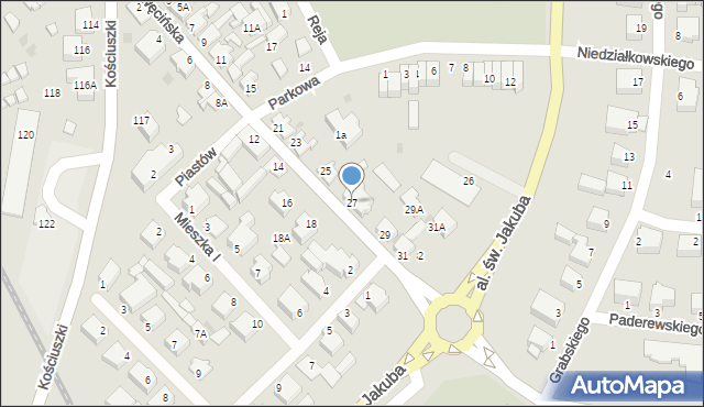 Łeba, Nowęcińska, 27, mapa Łeba