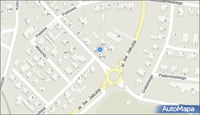 Łeba, Nowęcińska, 31, mapa Łeba