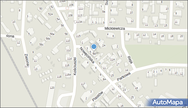 Łeba, Nowęcińska, 5A, mapa Łeba